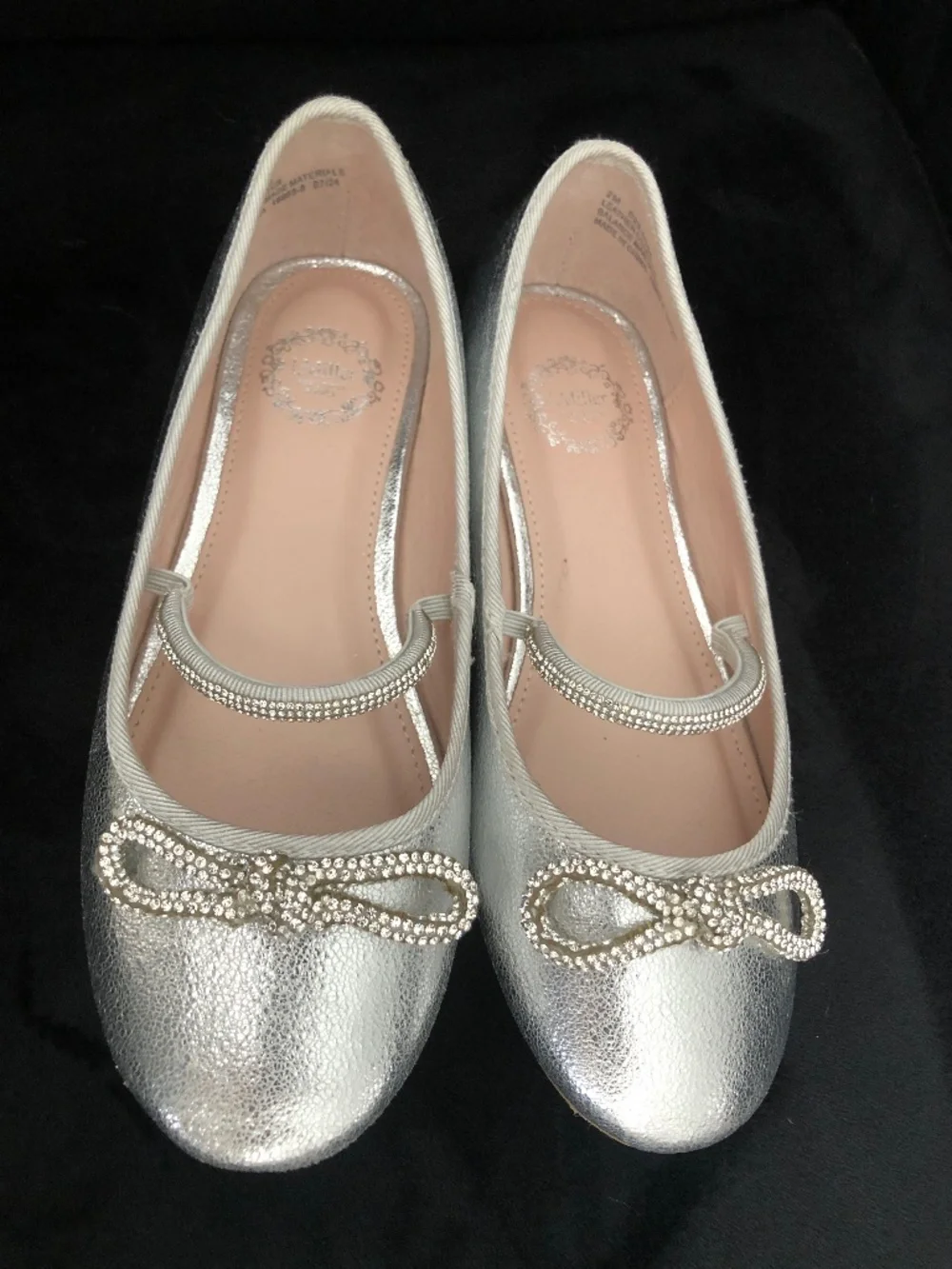 I. Miller Silver Metallic Rhinestone Dress Flats Size 2M